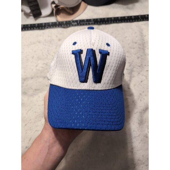 Weber State Wildcats Blue White Fitted Hat The Game Pro Size 7 3/8 - Picture 1 of 8